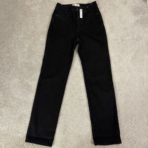 NEW Madewell Stovepipe Curvy Black Jean Women 25 NWT